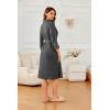 Ekouaer Robes for Women Long Waffle Knit Bathrobe Lightweight Kimono Robe Soft Shawl Collar Spa Robes with Pockets S-XXL(Dark Gray/Small Waffle)