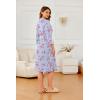 Ekouaer Robes for Women Long Waffle Knit Bathrobe Lightweight Kimono Robe Soft Shawl Collar Spa Robes with Pockets S-XXL(Hibiscus Flower/Small Waffle)