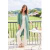 Ekouaer Robes for Women Long Waffle Knit Bathrobe Lightweight Kimono Robe Soft Shawl Collar Spa Robes with Pockets S-XXL(Light Green/Small Waffle)