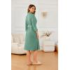 Ekouaer Robes for Women Long Waffle Knit Bathrobe Lightweight Kimono Robe Soft Shawl Collar Spa Robes with Pockets S-XXL(Light Green/Small Waffle)