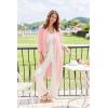 Ekouaer Robes for Women Long Waffle Knit Bathrobe Lightweight Kimono Robe Soft Shawl Collar Spa Robes with Pockets S-XXL(Light Pink/Small Waffle)