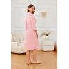 Ekouaer Robes for Women Long Waffle Knit Bathrobe Lightweight Kimono Robe Soft Shawl Collar Spa Robes with Pockets S-XXL(Light Pink/Small Waffle)
