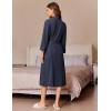 Ekouaer Robes for Women Long Waffle Knit Bathrobe Lightweight Kimono Robe Soft Shawl Collar Spa Robes with Pockets S-XXL(Navy Blue/Big Waffle)
