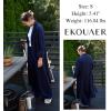 Ekouaer Robes for Women Long Waffle Knit Bathrobe Lightweight Kimono Robe Soft Shawl Collar Spa Robes with Pockets S-XXL(Navy Blue/Big Waffle)