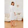 Ekouaer Robes for Women Long Waffle Knit Bathrobe Lightweight Kimono Robe Soft Shawl Collar Spa Robes with Pockets S-XXL(White/Small Waffle)