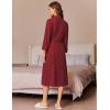 Ekouaer Robes for Women Long Waffle Knit Bathrobe Lightweight Kimono Robe Soft Shawl Collar Spa Robes with Pockets S-XXL(Wine Red/Big Waffle)