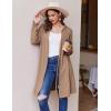 Ekouaer Robes for Women Waffle Knit Hooded Bathrobe Lightweight Robe Soft Knee Length Sleepwear with Pockets(Khaki)