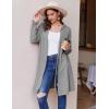 Ekouaer Robes for Women Waffle Knit Hooded Bathrobe Lightweight Robe Soft Knee Length Sleepwear with Pockets(Light Gray)