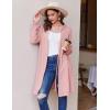 Ekouaer Robes for Women Waffle Knit Hooded Bathrobe Lightweight Robe Soft Knee Length Sleepwear with Pockets(Pink)