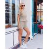 Ekouaer Rompers for Women Ribbed Knit Short Jumpsuit 2026 Summer Casual Vacation Outfits(Beige)