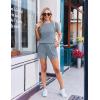 Ekouaer Rompers for Women Ribbed Knit Short Jumpsuit 2026 Summer Casual Vacation Outfits(Dark Blue)