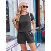 Ekouaer Rompers for Women Ribbed Knit Short Jumpsuit 2026 Summer Casual Vacation Outfits(Grey)