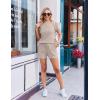 Ekouaer Rompers for Women Ribbed Knit Short Jumpsuit 2026 Summer Casual Vacation Outfits(Khaki)