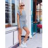 Ekouaer Rompers for Women Ribbed Knit Short Jumpsuit 2026 Summer Casual Vacation Outfits(Light Blue)