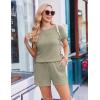 Ekouaer Rompers for Women Ribbed Knit Short Jumpsuit 2026 Summer Casual Vacation Outfits(Light Green)
