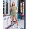 Ekouaer Rompers for Women Ribbed Knit Short Jumpsuit 2026 Summer Casual Vacation Outfits(Light Green)