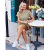 Ekouaer Rompers for Women Ribbed Knit Short Jumpsuit 2026 Summer Casual Vacation Outfits(Light Green)