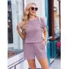 Ekouaer Rompers for Women Ribbed Knit Short Jumpsuit 2026 Summer Casual Vacation Outfits(Purple)