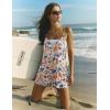 Ekouaer Rompers for Women Summer Casual Sleeveless Short Overalls Boho Spaghetti Strap Shorts Jumpsuit with Pockets(Beige Blue Floral)