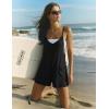 Ekouaer Rompers for Women Summer Casual Sleeveless Short Overalls Boho Spaghetti Strap Shorts Jumpsuit with Pockets(Black)
