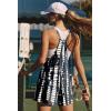 Ekouaer Rompers for Women Summer Casual Sleeveless Short Overalls Boho Spaghetti Strap Shorts Jumpsuit with Pockets(Black White Tie-dye)