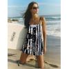 Ekouaer Rompers for Women Summer Casual Sleeveless Short Overalls Boho Spaghetti Strap Shorts Jumpsuit with Pockets(Black White Tie-dye)