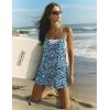 Ekouaer Rompers for Women Summer Casual Sleeveless Short Overalls Boho Spaghetti Strap Shorts Jumpsuit with Pockets(Blue Green Floral)