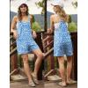 Ekouaer Rompers for Women Summer Casual Sleeveless Short Overalls Boho Spaghetti Strap Shorts Jumpsuit with Pockets(Light Blue Floral)