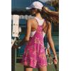Ekouaer Rompers for Women Summer Casual Sleeveless Short Overalls Boho Spaghetti Strap Shorts Jumpsuit with Pockets(Rose Pink Floral)