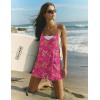 Ekouaer Rompers for Women Summer Casual Sleeveless Short Overalls Boho Spaghetti Strap Shorts Jumpsuit with Pockets(Rose Pink Floral)