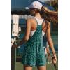 Ekouaer Rompers for Women Summer Casual Sleeveless Short Overalls Boho Spaghetti Strap Shorts Jumpsuit with Pockets(Small Green Floral)