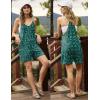 Ekouaer Rompers for Women Summer Casual Sleeveless Short Overalls Boho Spaghetti Strap Shorts Jumpsuit with Pockets(Small Green Floral)