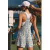 Ekouaer Rompers for Women Summer Casual Sleeveless Short Overalls Boho Spaghetti Strap Shorts Jumpsuit with Pockets(White Daisy Floral)