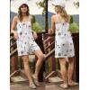 Ekouaer Rompers for Women Summer Casual Sleeveless Short Overalls Boho Spaghetti Strap Shorts Jumpsuit with Pockets(White Grey Floral)