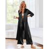 Ekouaer Silk Robes for Women Long Satin Bride Bridesmaid Wedding Party Robes Lightweight Sexy Sleepwear with Pockets(Black)