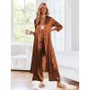 Ekouaer Silk Robes for Women Long Satin Bride Bridesmaid Wedding Party Robes Lightweight Sexy Sleepwear with Pockets(Brown)