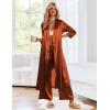 Ekouaer Silk Robes for Women Long Satin Bride Bridesmaid Wedding Party Robes Lightweight Sexy Sleepwear with Pockets(Burnt Orange)