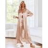 Ekouaer Silk Robes for Women Long Satin Bride Bridesmaid Wedding Party Robes Lightweight Sexy Sleepwear with Pockets(Champagne)