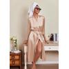 Ekouaer Silk Robes for Women Long Satin Bride Bridesmaid Wedding Party Robes Lightweight Sexy Sleepwear with Pockets(Champagne)