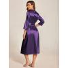 Ekouaer Silk Robes for Women Long Satin Bride Bridesmaid Wedding Party Robes Lightweight Sexy Sleepwear with Pockets(Deep Purple)