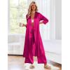 Ekouaer Silk Robes for Women Long Satin Bride Bridesmaid Wedding Party Robes Lightweight Sexy Sleepwear with Pockets(Hot Pink)