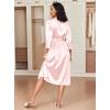 Ekouaer Silk Robes for Women Long Satin Bride Bridesmaid Wedding Party Robes Lightweight Sexy Sleepwear with Pockets(Light Pink)