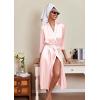 Ekouaer Silk Robes for Women Long Satin Bride Bridesmaid Wedding Party Robes Lightweight Sexy Sleepwear with Pockets(Light Pink)