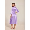 Ekouaer Silk Robes for Women Long Satin Bride Bridesmaid Wedding Party Robes Lightweight Sexy Sleepwear with Pockets(Light Purple)