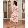 Ekouaer Silk Robes for Women Long Satin Bride Bridesmaid Wedding Party Robes Lightweight Sexy Sleepwear with Pockets(Pink Floral)