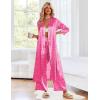 Ekouaer Silk Robes for Women Long Satin Bride Bridesmaid Wedding Party Robes Lightweight Sexy Sleepwear with Pockets(Printed 2)