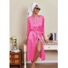 Ekouaer Silk Robes for Women Long Satin Bride Bridesmaid Wedding Party Robes Lightweight Sexy Sleepwear with Pockets(Printed 2)