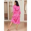 Ekouaer Silk Robes for Women Long Satin Bride Bridesmaid Wedding Party Robes Lightweight Sexy Sleepwear with Pockets(Printed 2)