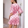 Ekouaer Silk Robes for Women Short Lightweight Bathrobe Ruffled Satin Kimono Robes Sexy Bride Bridesmaid Sleepwear(Bow Pink)