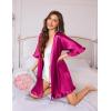 Ekouaer Silk Robes for Women Short Lightweight Bathrobe Ruffled Satin Kimono Robes Sexy Bride Bridesmaid Sleepwear(Hot Pink)